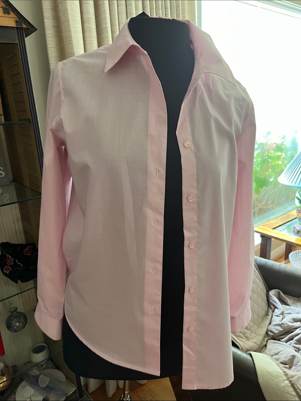 Foxcroft Light Pink Women's Button-Front Blouse